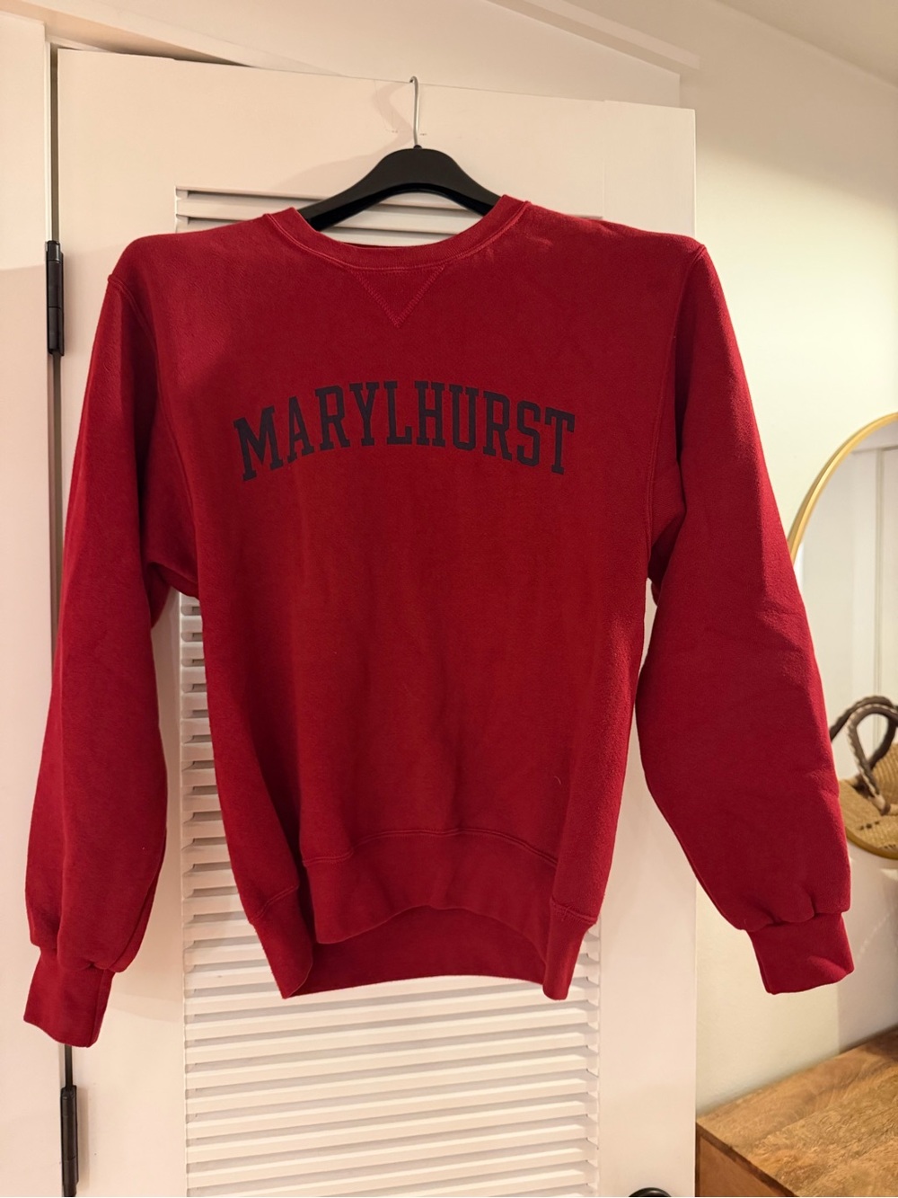 Soffe Red/burgandy Marylhurst Crewneck Sweatshirt